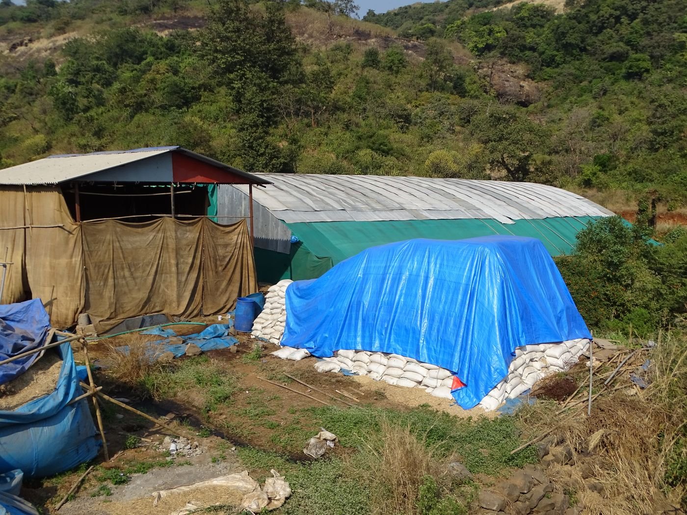 A mushroom farm nestled in the hills